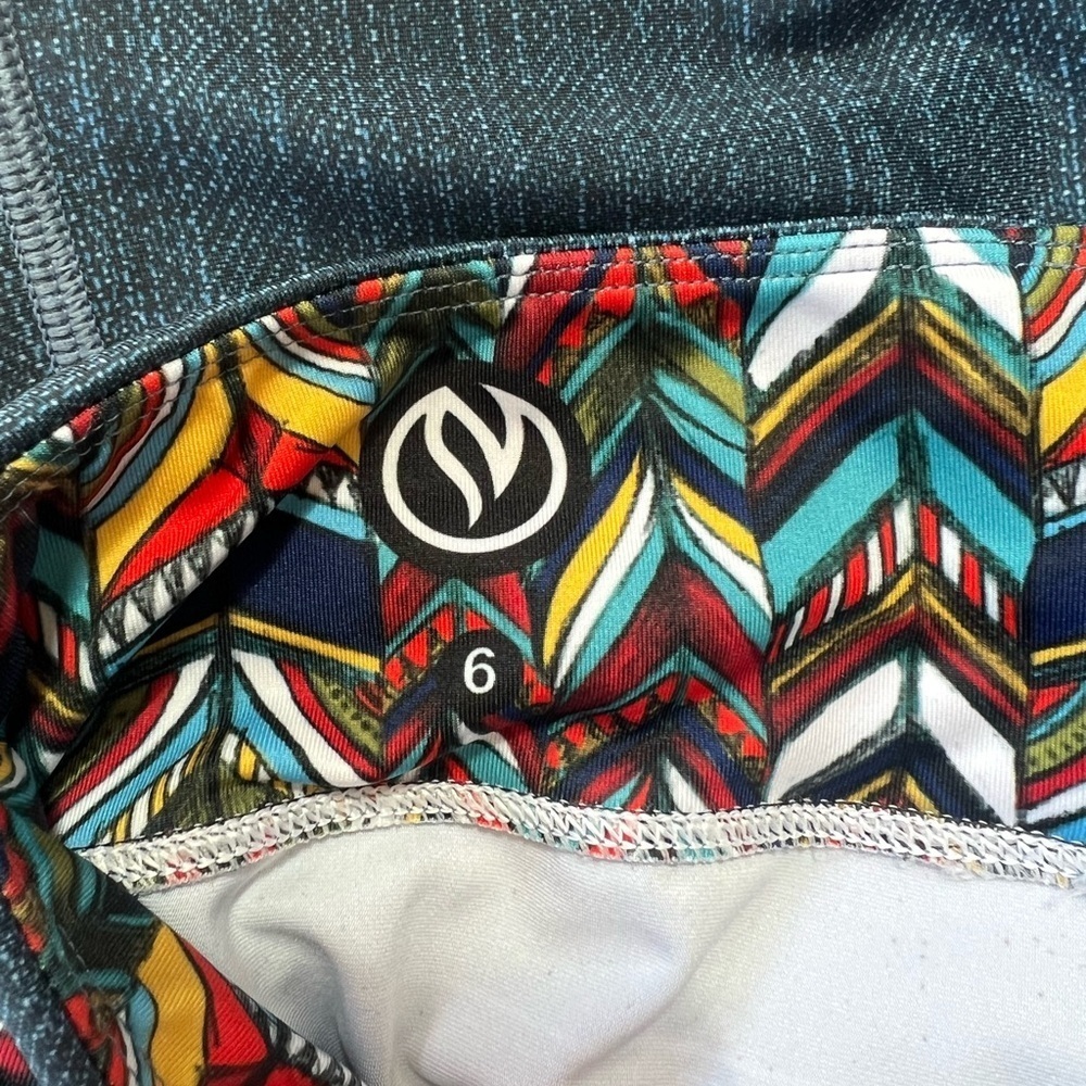 INKnBURN Black Denim 4" Owl Running Bike Shorts Drawstring Pockets Blue, size 6 - Picture 6 of 7